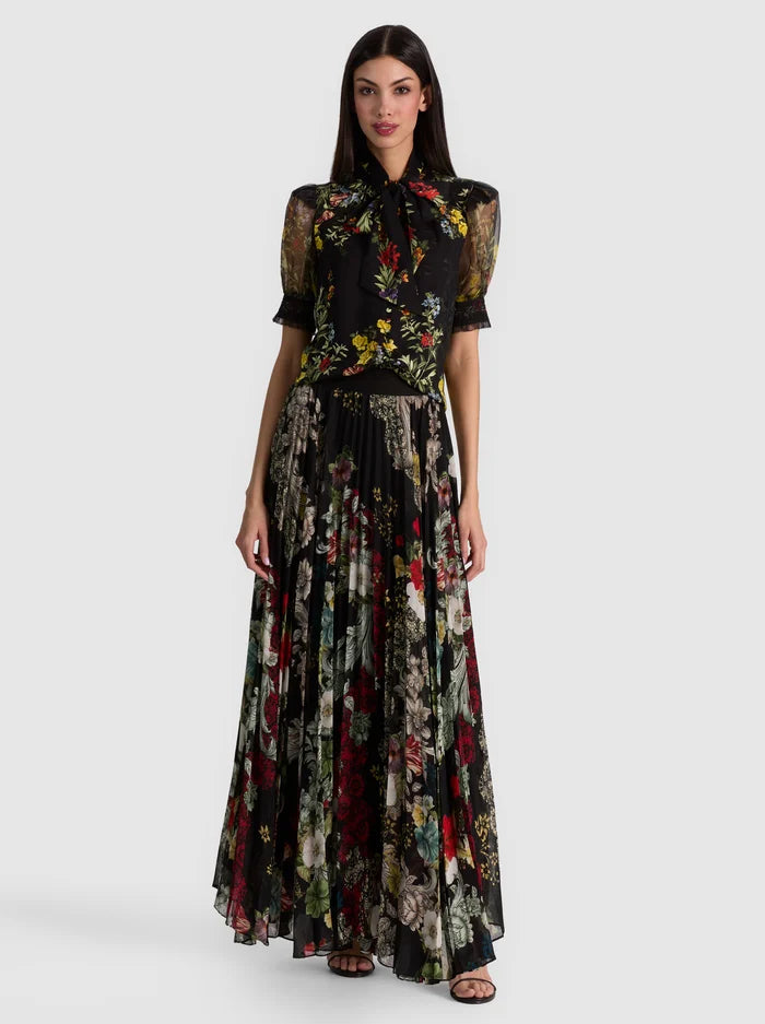 Katz Pleated Maxi Skirt in Free Spirit