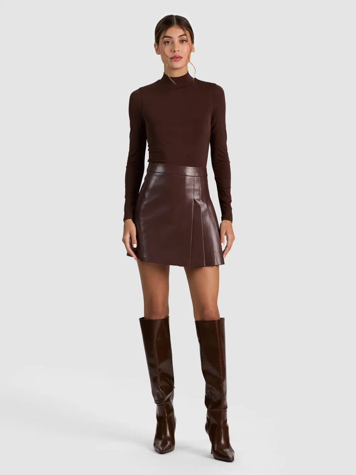 Chara Vegan Mini Dress in Dark Chocolate