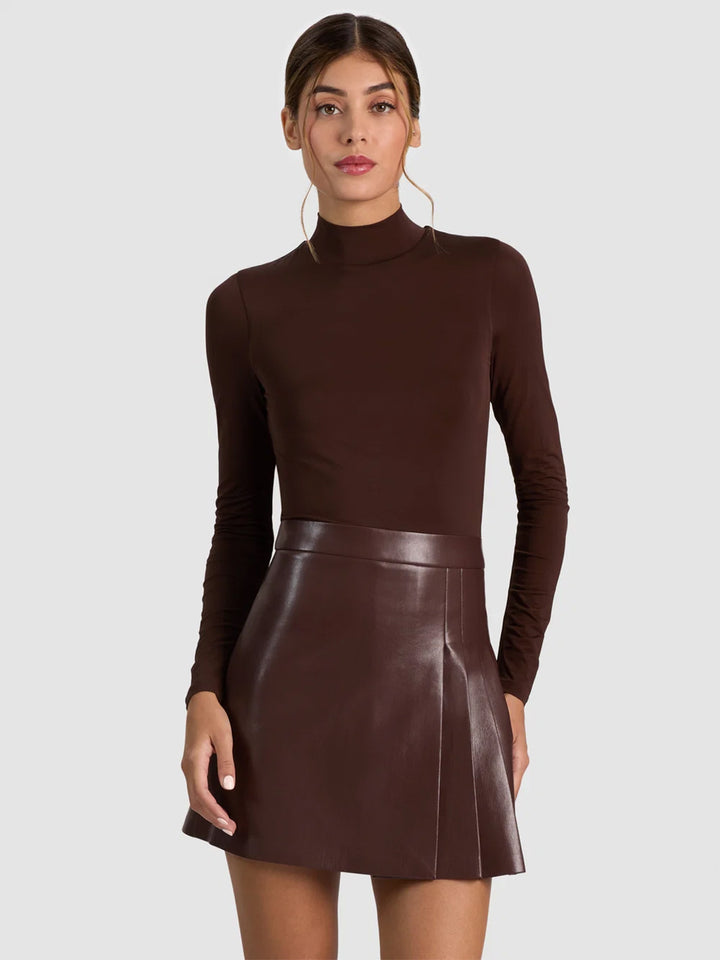 Chara Vegan Mini Dress in Dark Chocolate