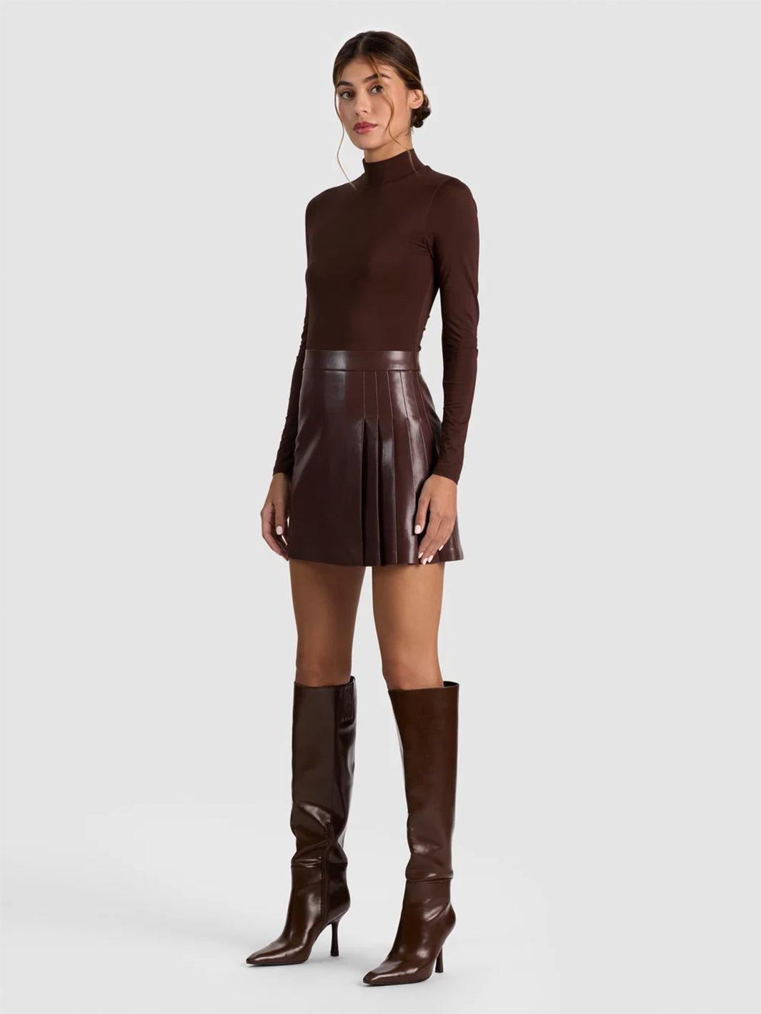 Chara Vegan Mini Dress in Dark Chocolate