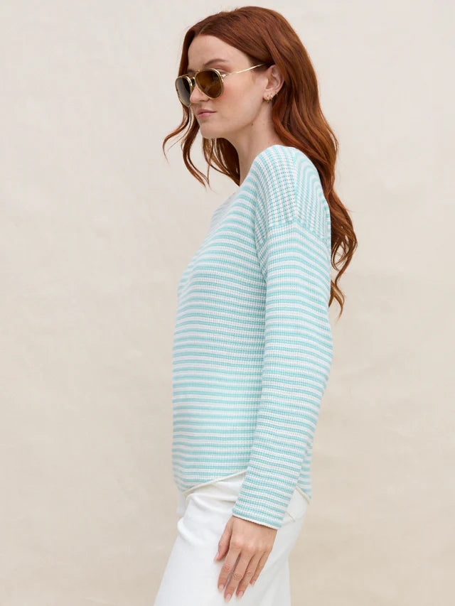 Shirttail Easy Boatneck in Agave Stripe