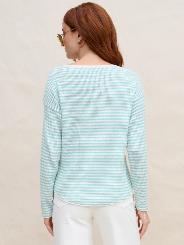 Shirttail Easy Boatneck in Agave Stripe