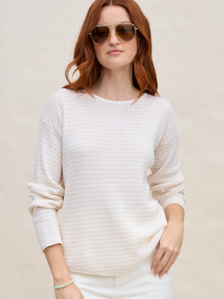 Shirttail Easy Boatneck in Sand Stripe