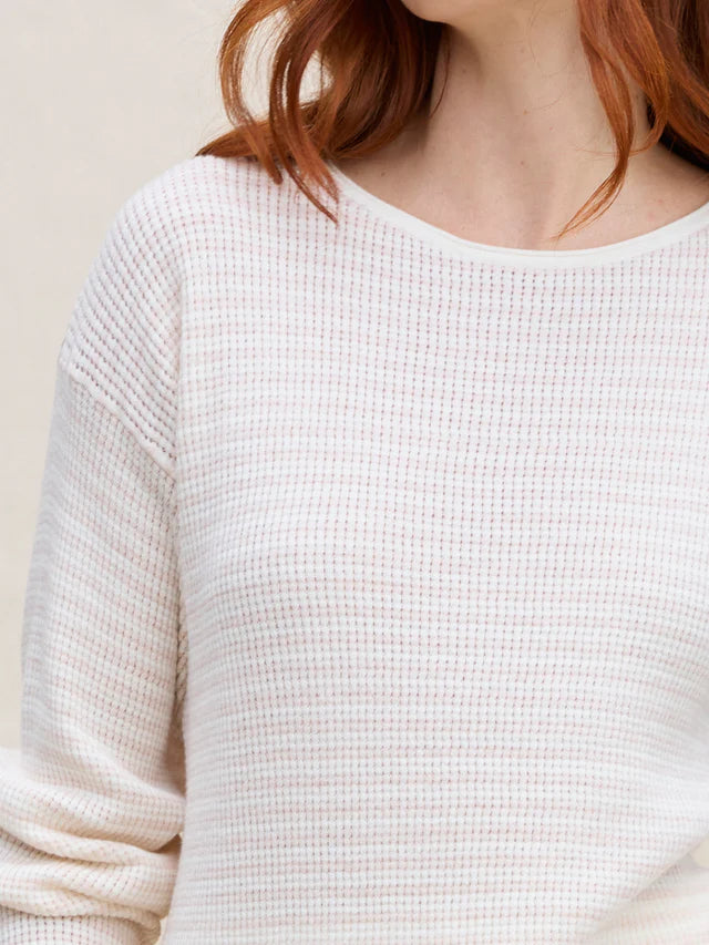 Shirttail Easy Boatneck in Sand Stripe