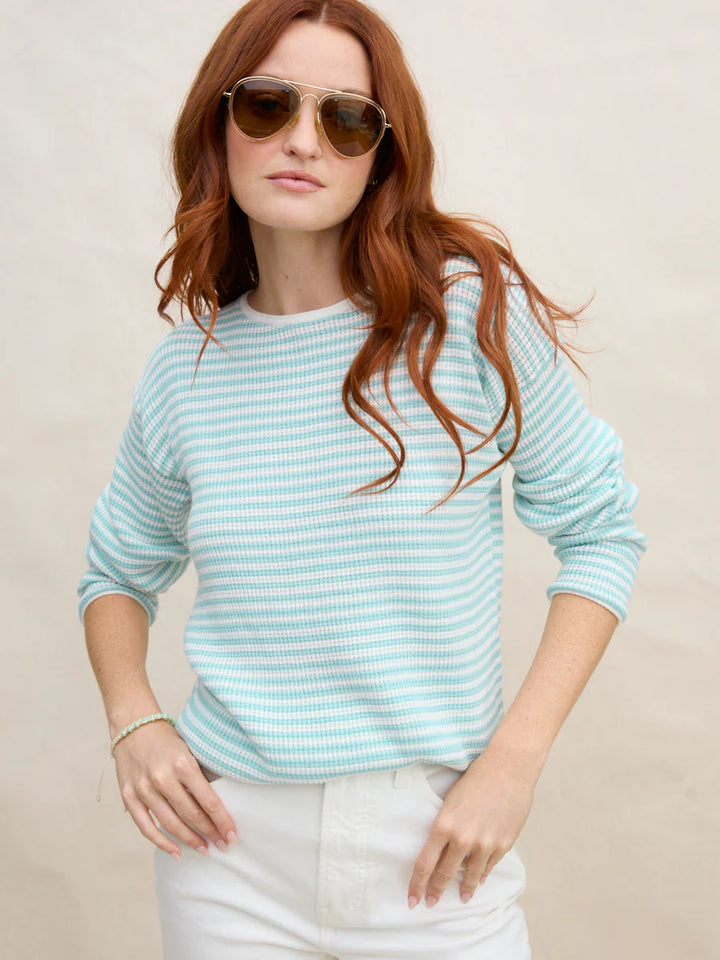 Shirttail Easy Boatneck in Agave Stripe