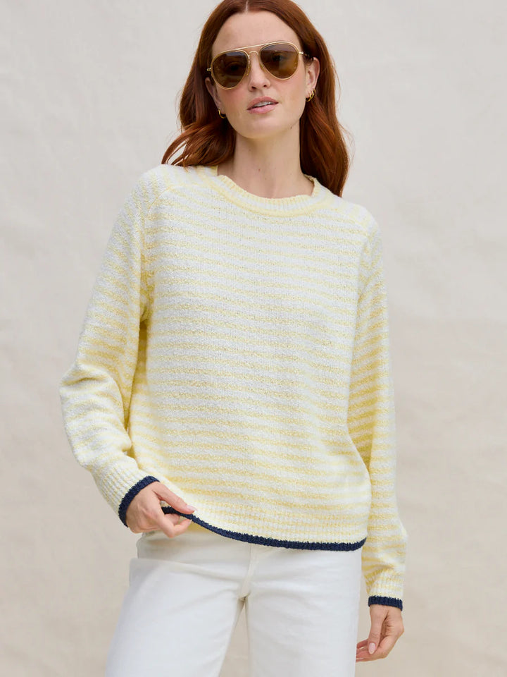 Lola Stripe Pullover in Butter Stripe