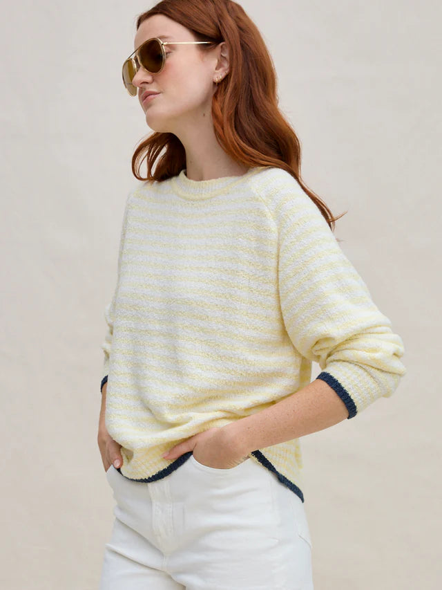 Lola Stripe Pullover in Butter Stripe