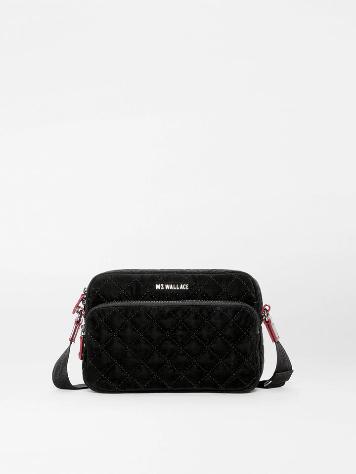 Small Metro Camera Crossbody Bag in Black Velvet