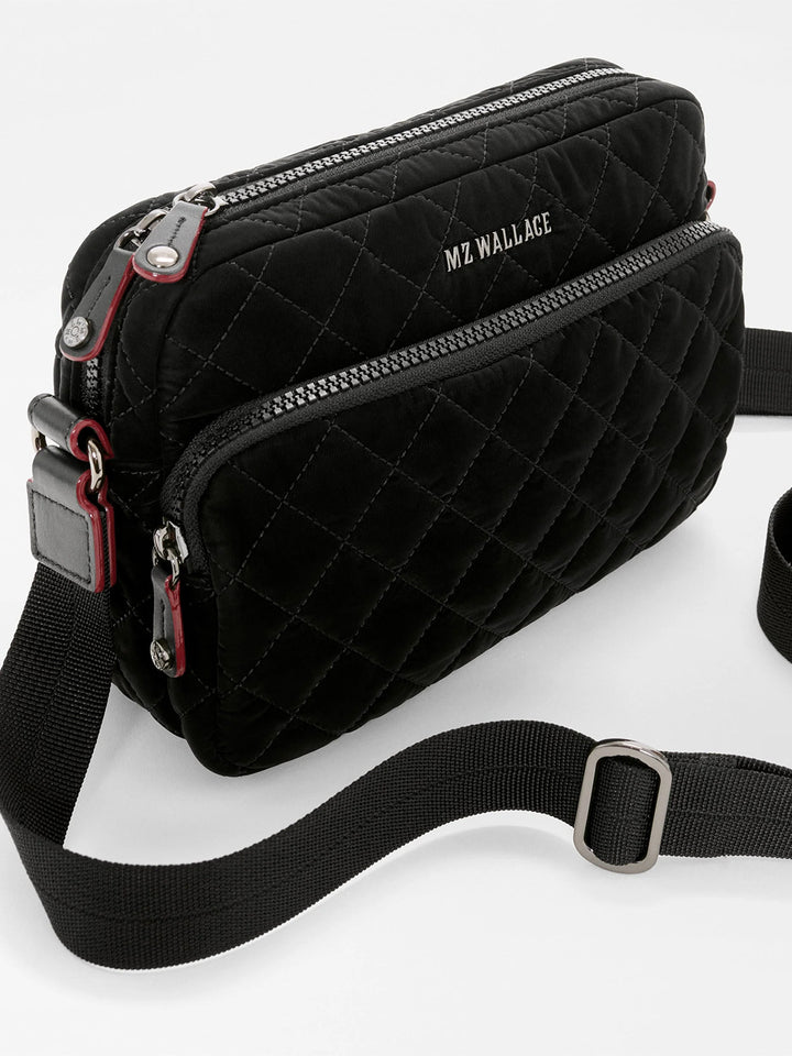 Small Metro Camera Crossbody Bag in Black Velvet