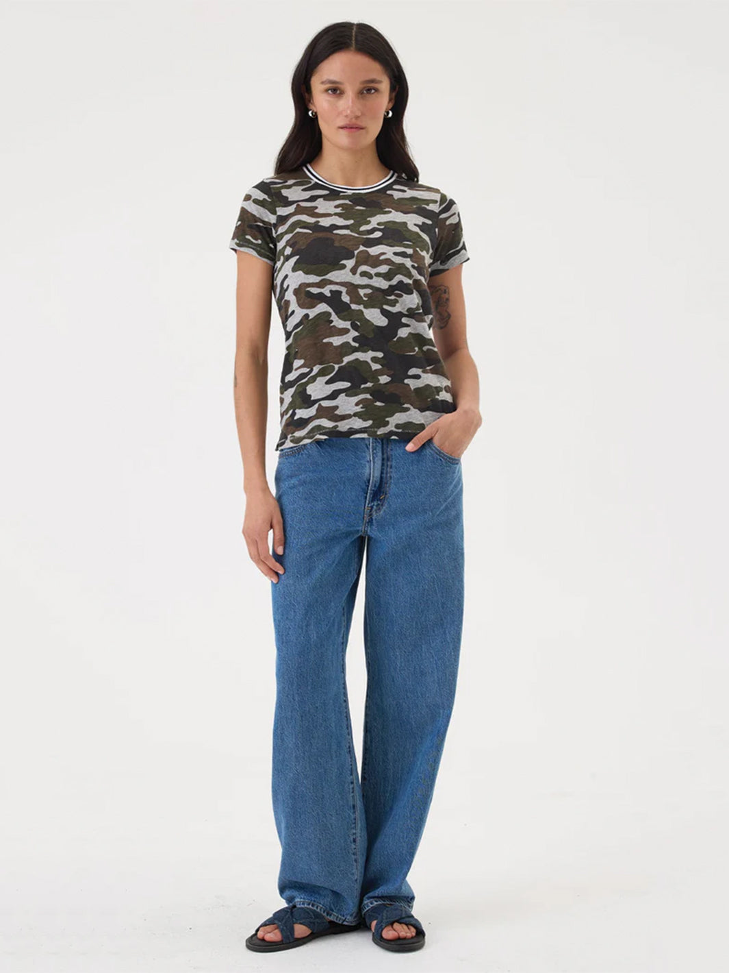 Rebel Ringer Boy Tee in Camouflage