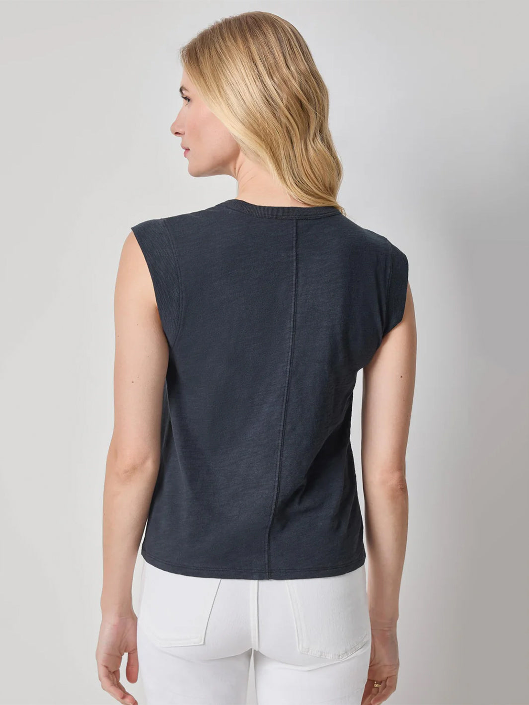 Cap Sleeve Crew in Black