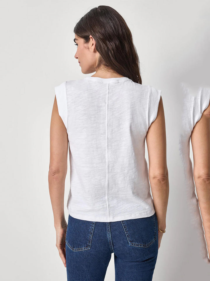 Cap Sleeve Crew in White
