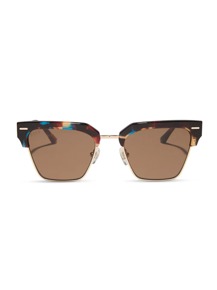 Capri Rectangle Sunglasses in Confetti Tortoise Brown