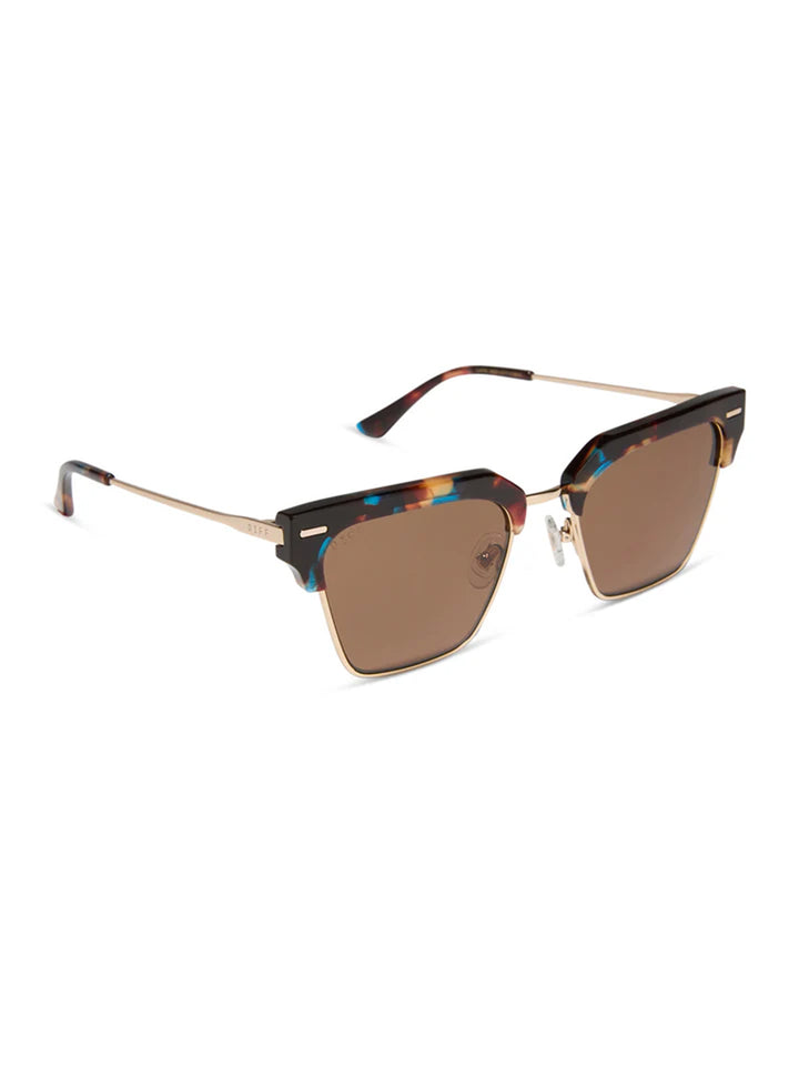 Capri Rectangle Sunglasses in Confetti Tortoise Brown