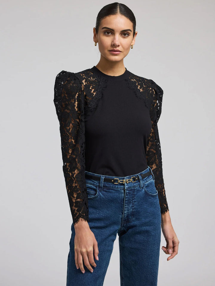 Carlina Lace Top in Black