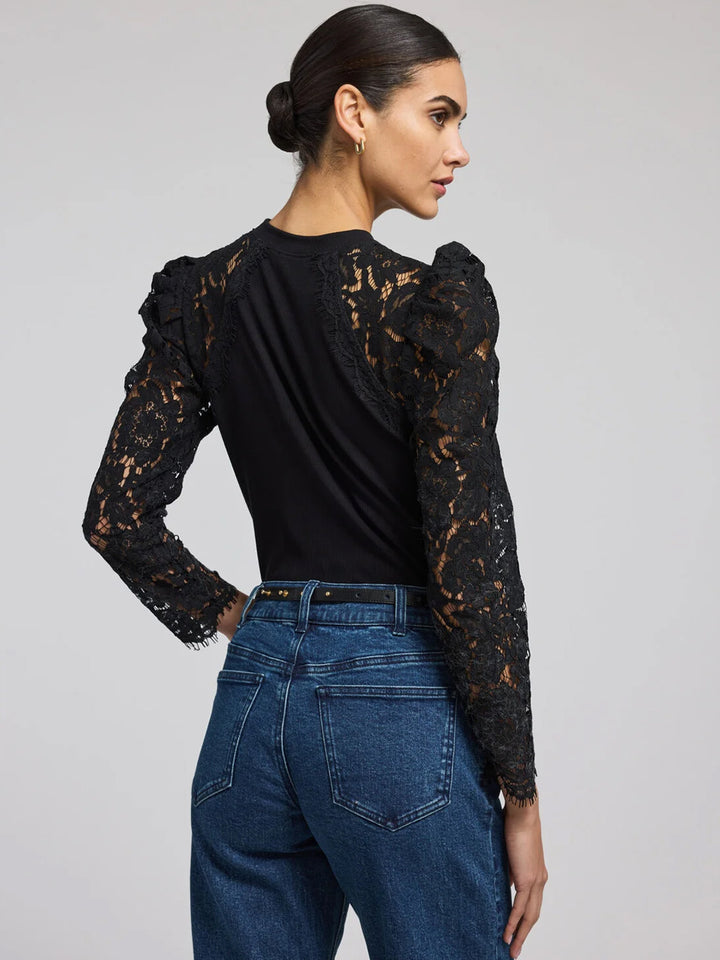 Carlina Lace Top in Black