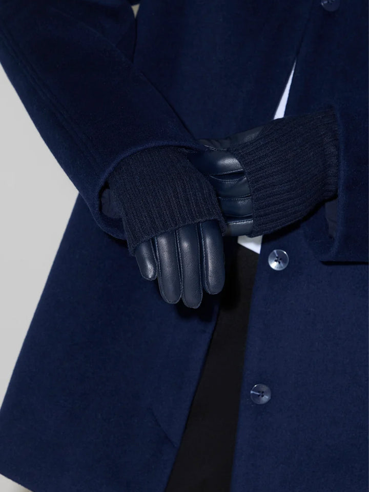 CARMEL Leather Gloves in Night Blue