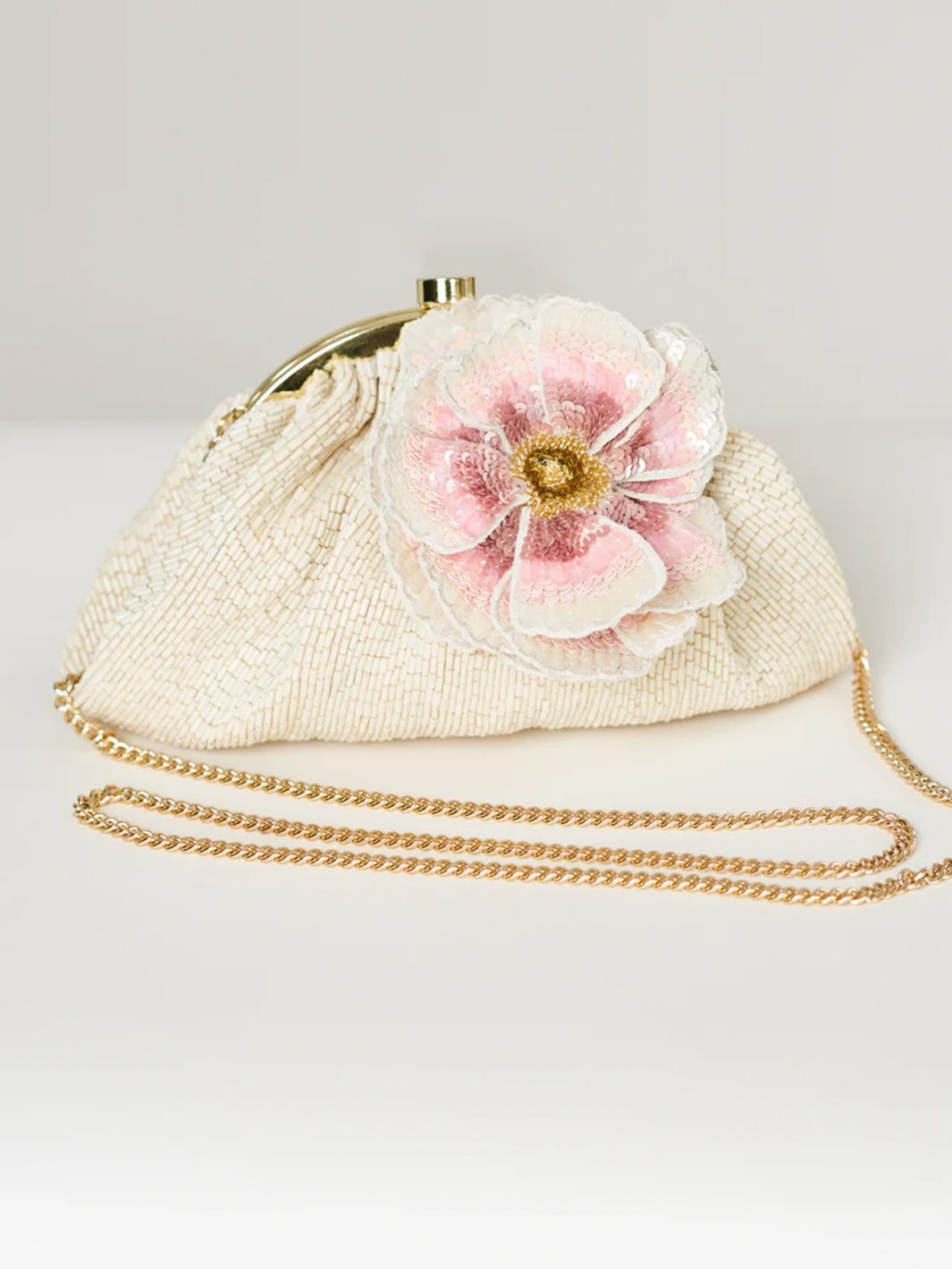 Carrie Corsage Clutch in Ivory