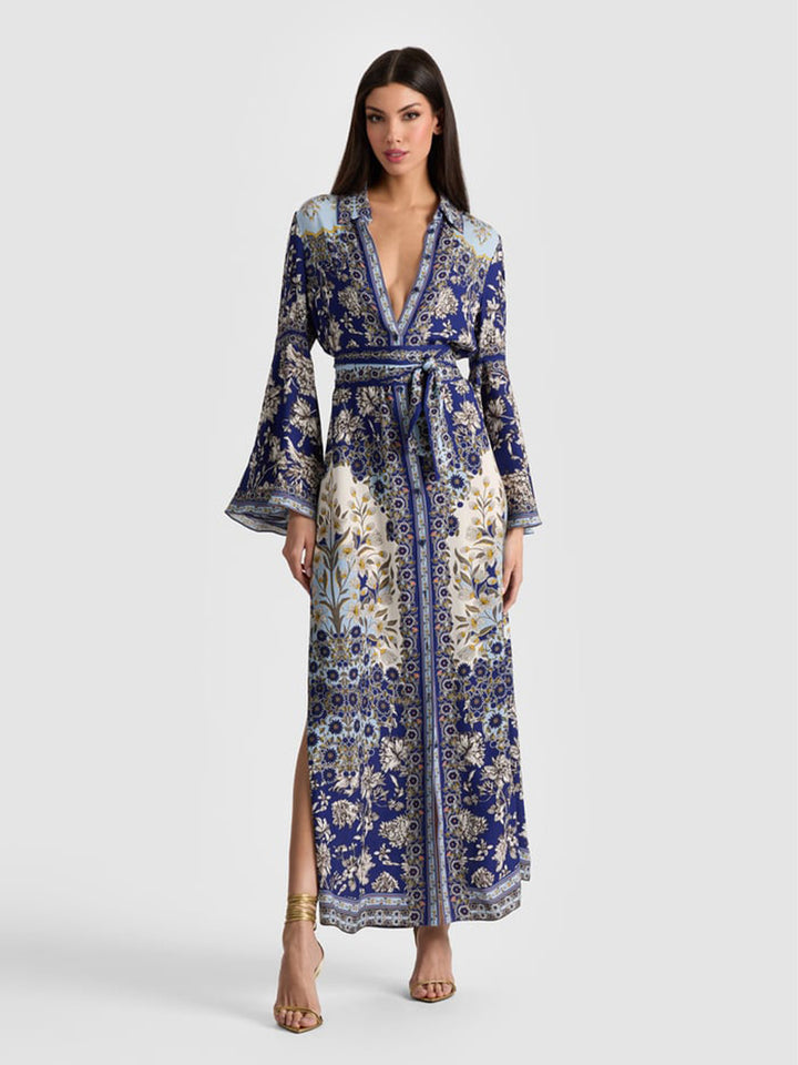 Chassidy Bell Sleeve Dress in Forevermore