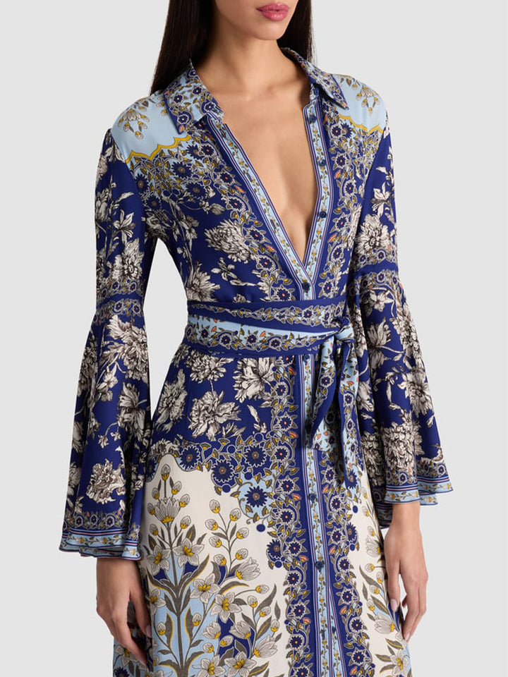Chassidy Bell Sleeve Dress in Forevermore