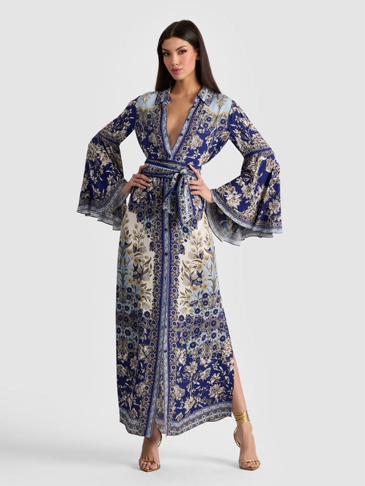 Chassidy Bell Sleeve Dress in Forevermore
