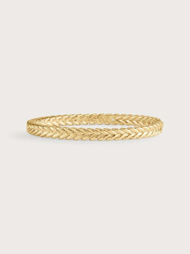 Cheval Braid HInged Bangle in Gold