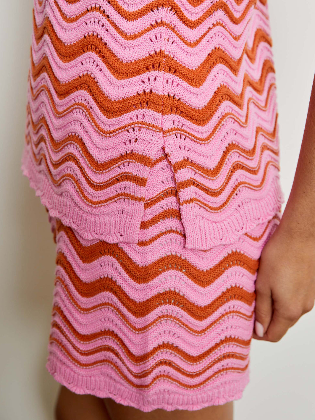 Chevron Sweater Tank in Pink Bloom