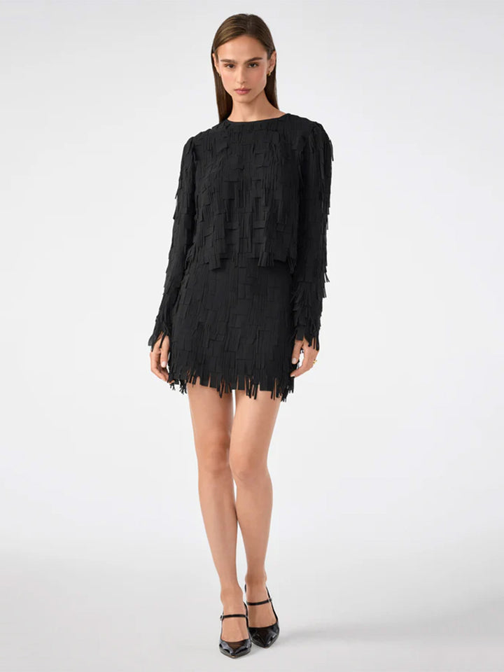 Chinaberry Flutter Top in Black