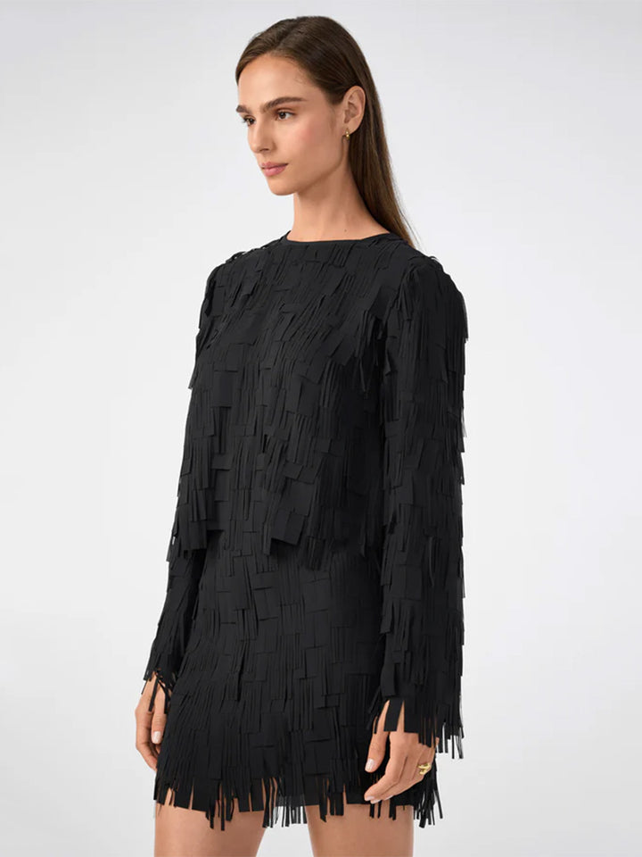 Chinaberry Flutter Top in Black