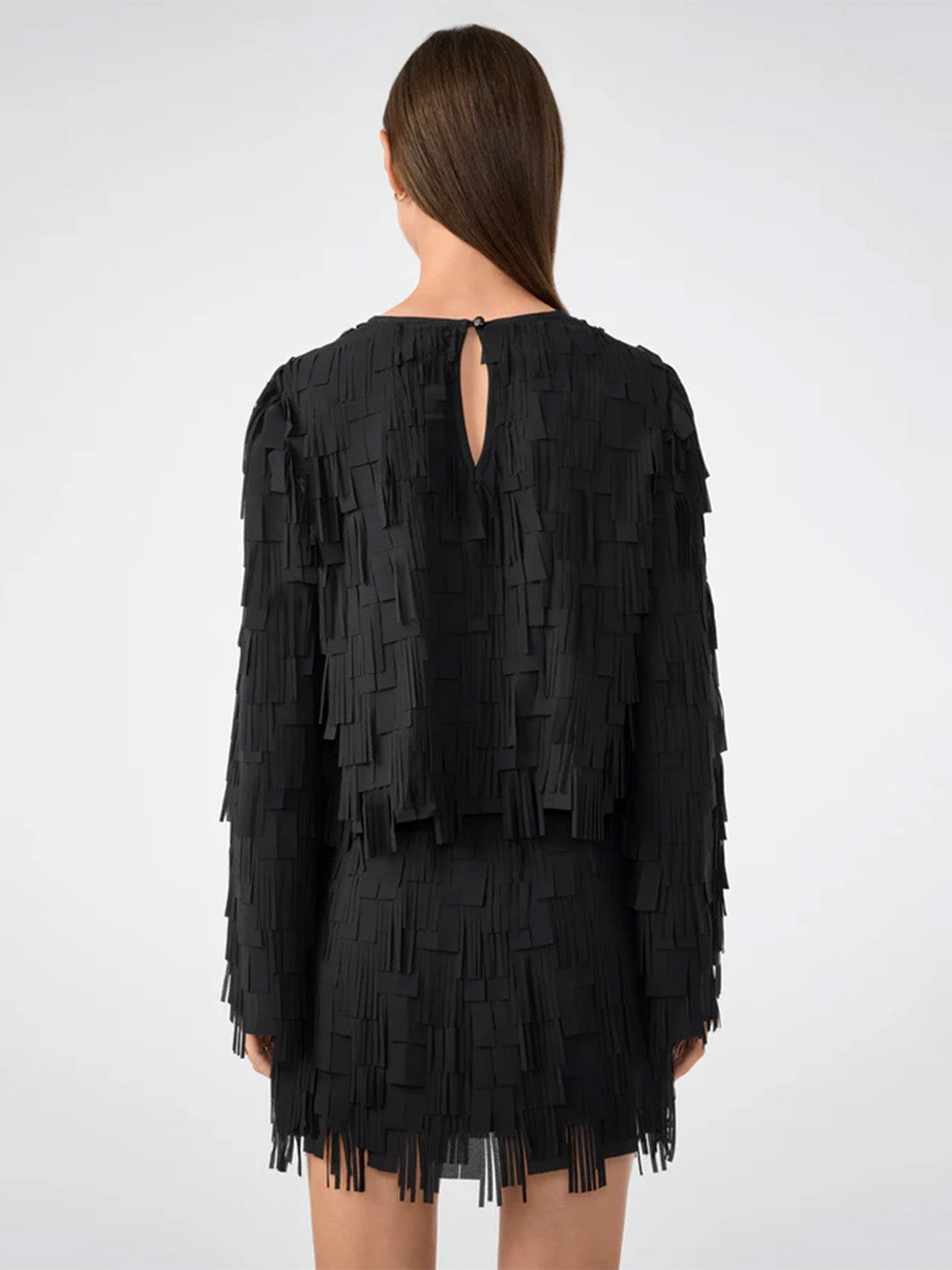 Chinaberry Flutter Top in Black