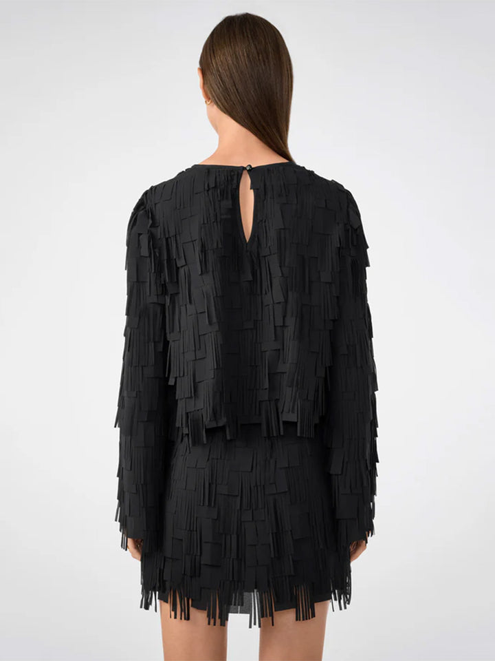 Chinaberry Flutter Top in Black