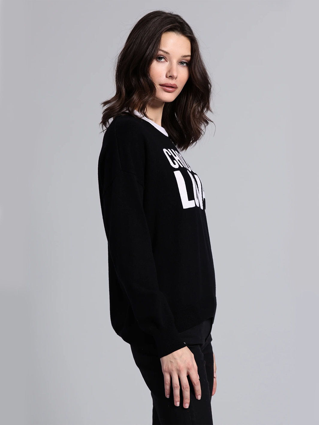 Cotton Cashmere CHOOSE LOVE Long Sleeve Crew