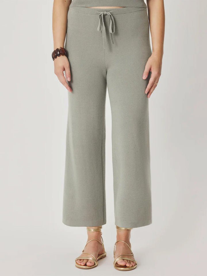 Christa Cropped Knit Pant in Eucalyptus