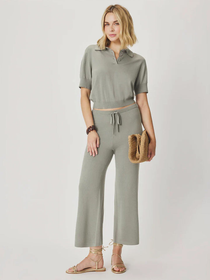 Christa Cropped Knit Pant in Eucalyptus