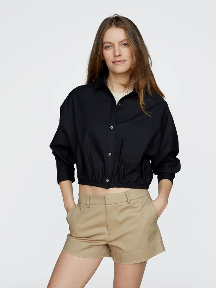Cinched Waist Shirt in Black