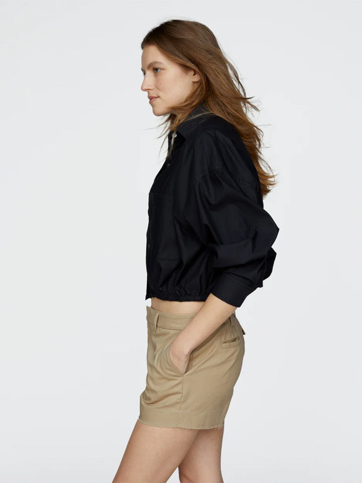 Cinched Waist Shirt in Black