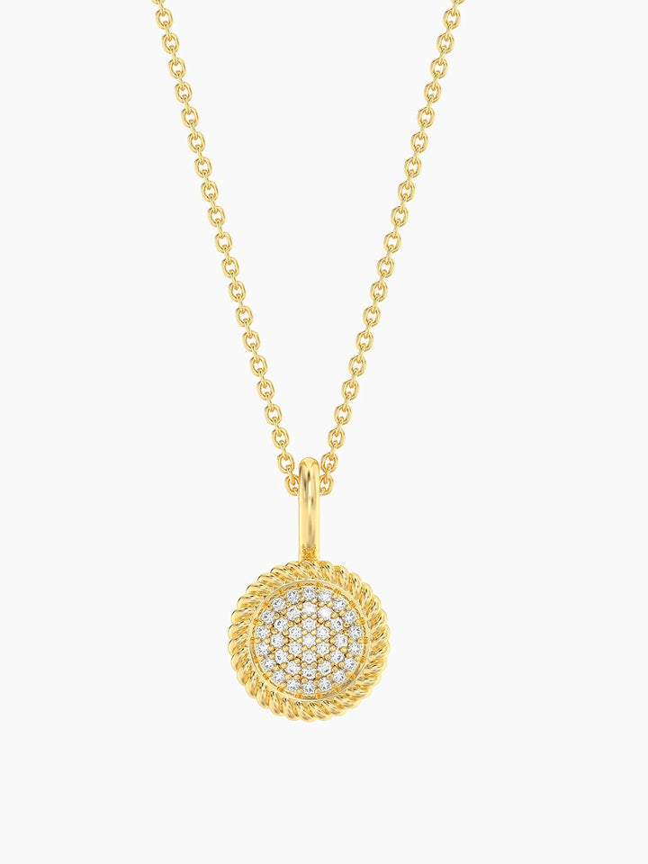 Circle Rope Pendant Necklace in Gold