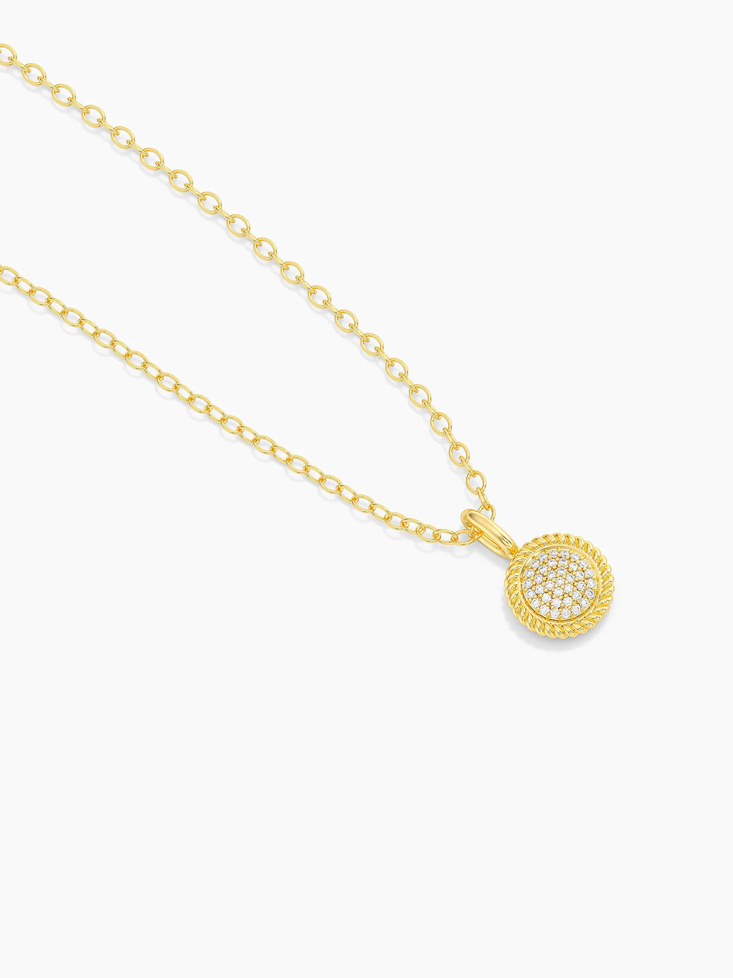 Circle Rope Pendant Necklace in Gold