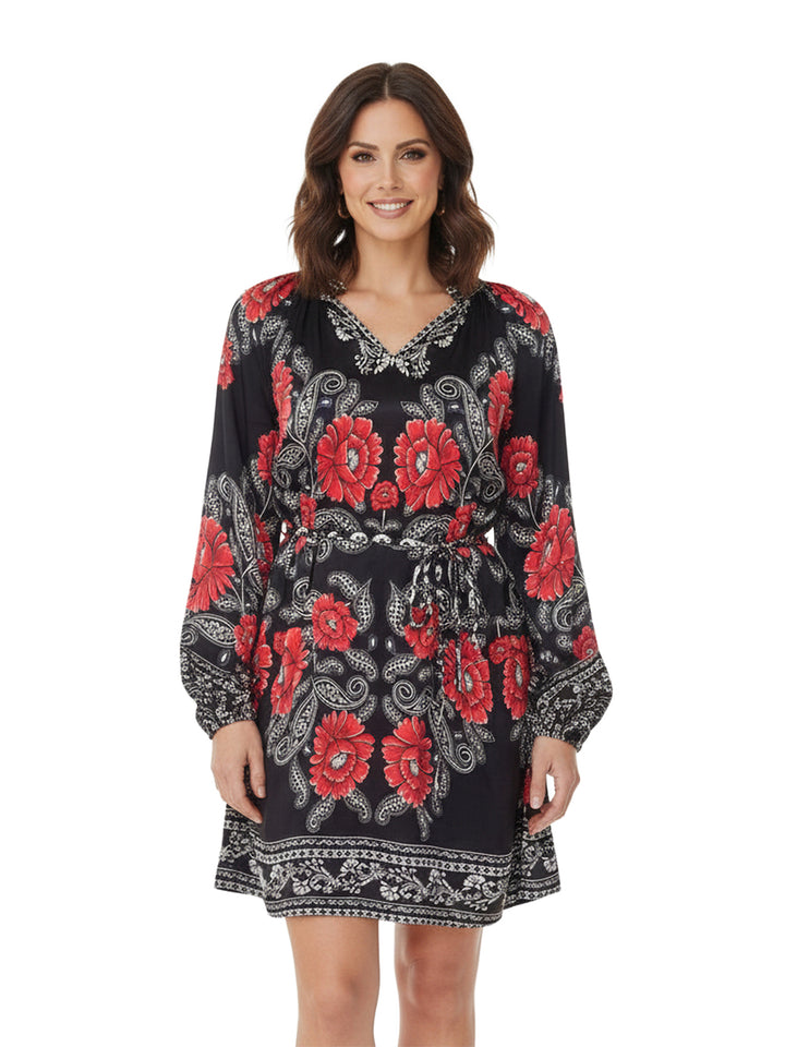 Clarke Tie Waist Dress in Aster