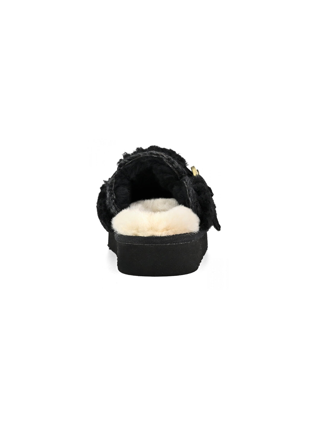 Curly Sheepskin Clog in Black