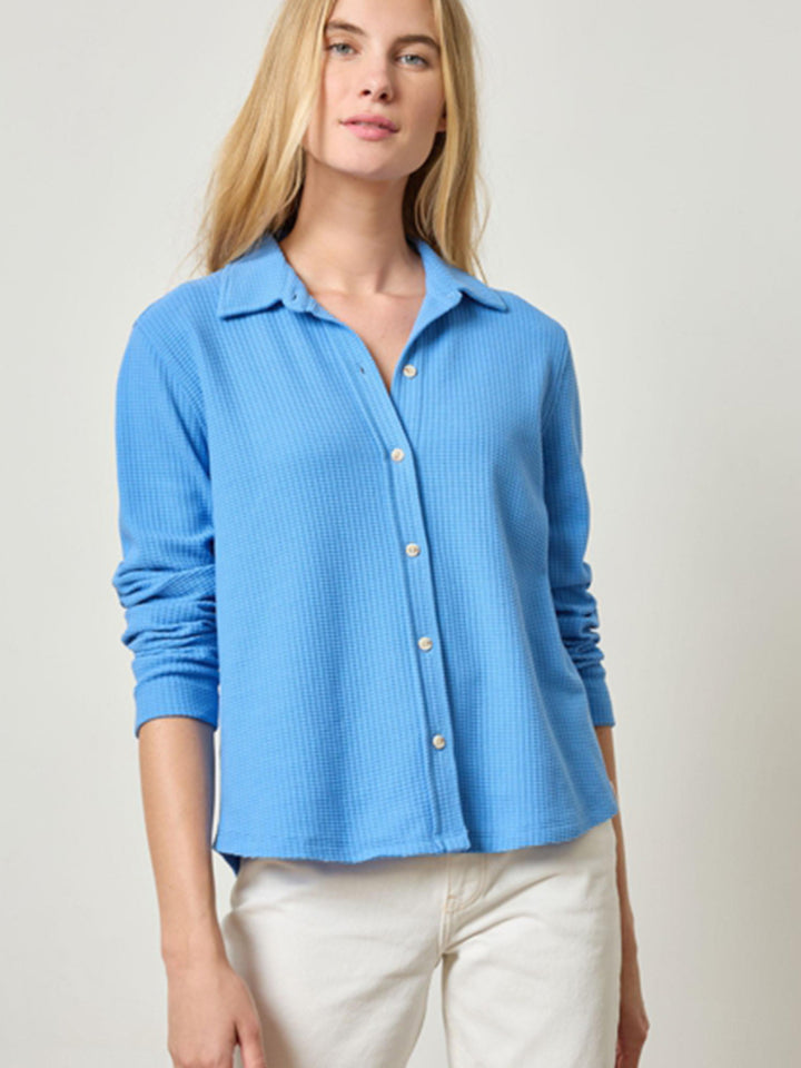 Collared Button Down Shirt in Blue Jay