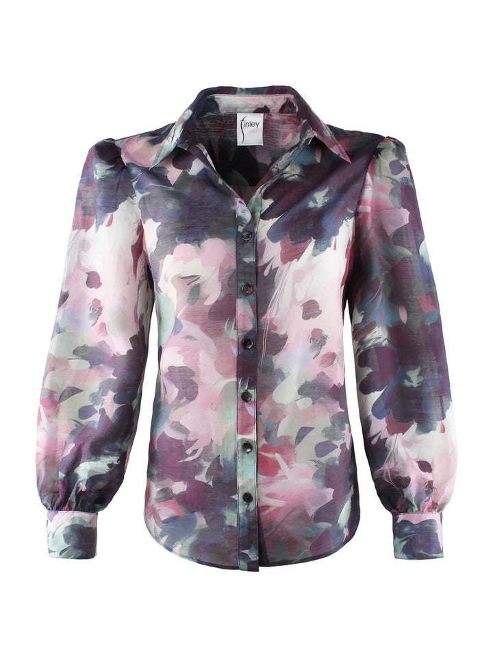 Colette Floral Print Blouse in Purple