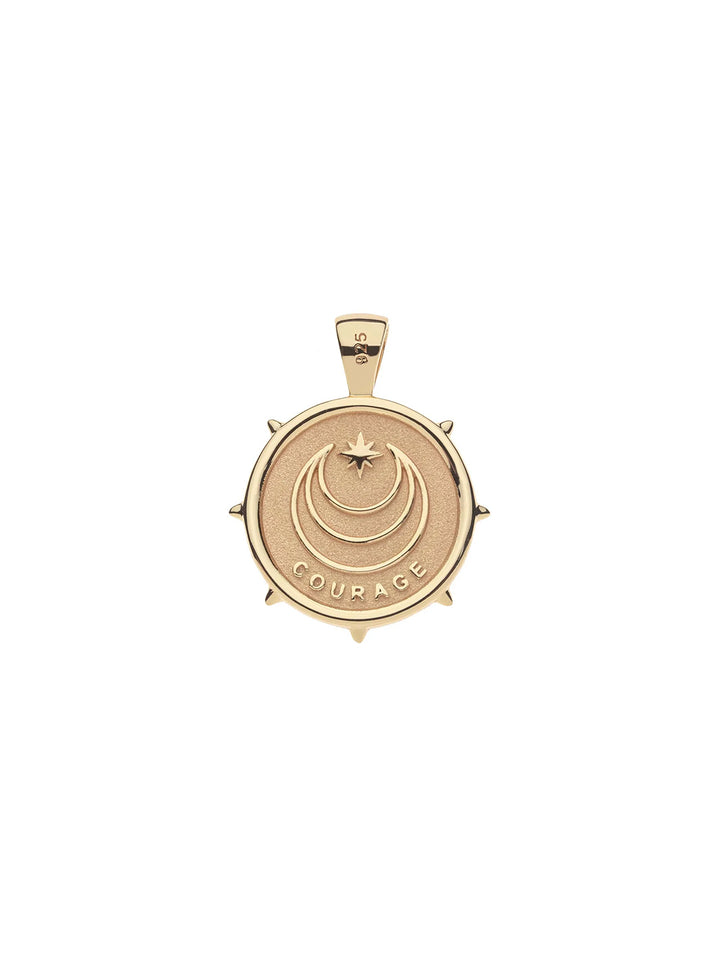 COURAGE JW Small Pendant Coin and Chain in Gold