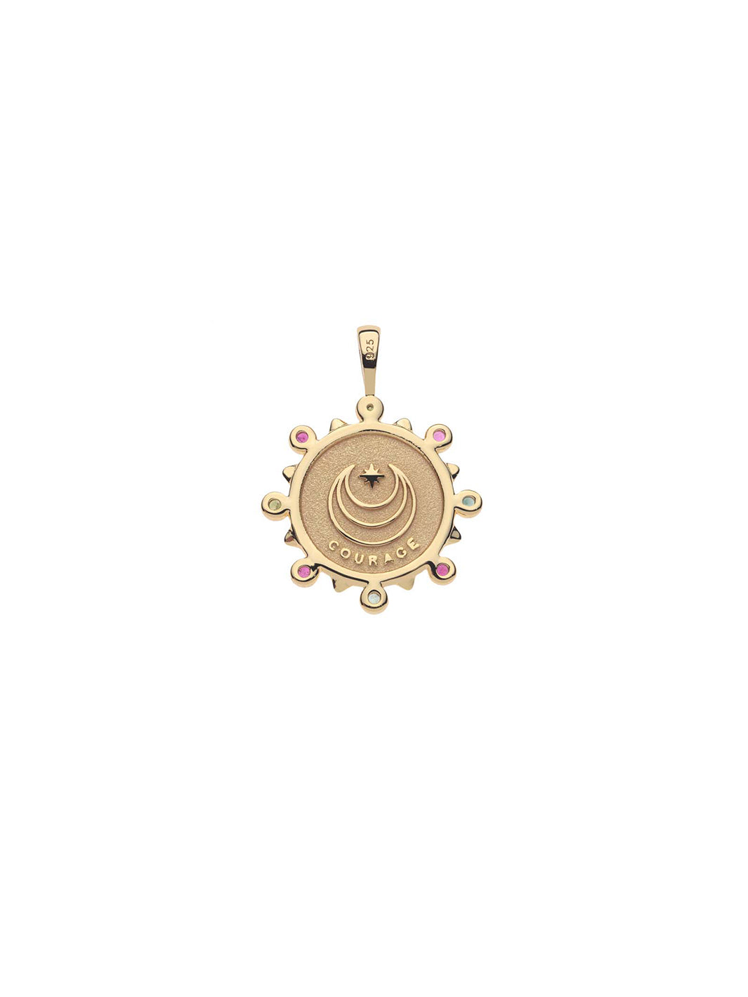 COURAGE Petite Embellished Coin and Chain in Gold