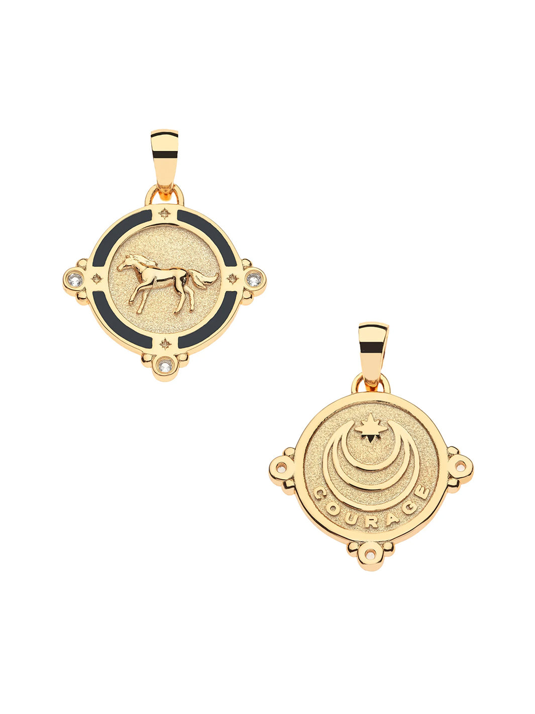 COURAGE Horse Petite Embellished Coin and Chain in Gold
