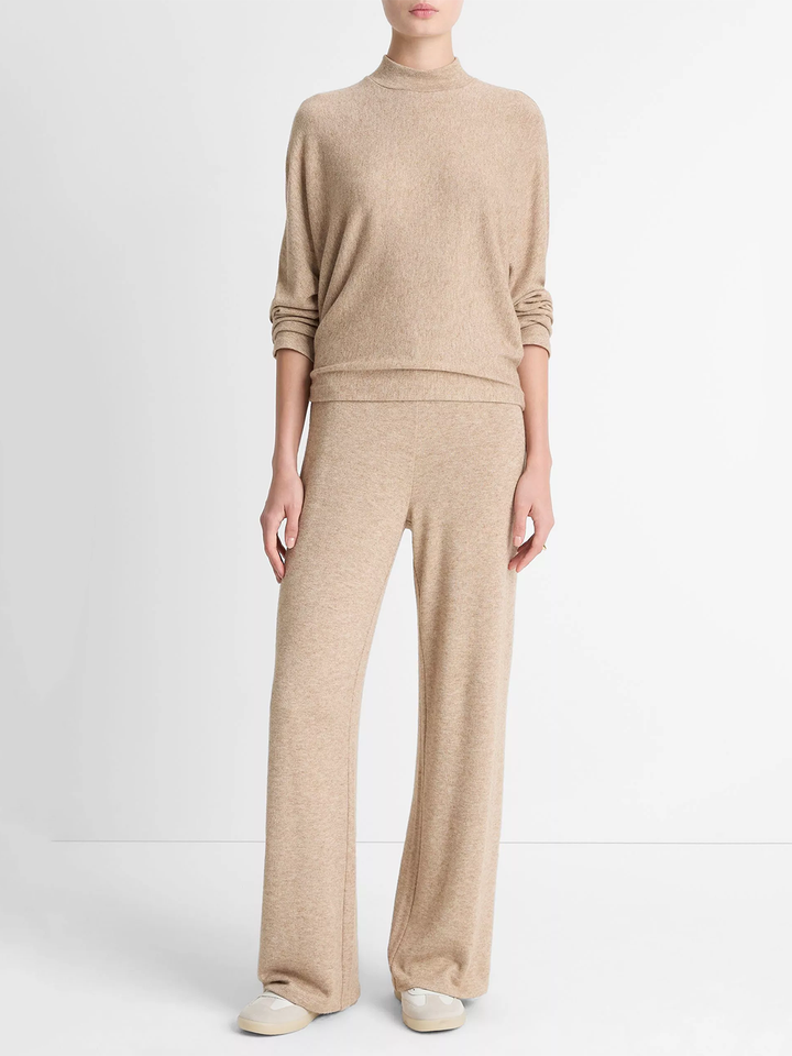 Cozy Wide-Leg Pant in Heather Bruna