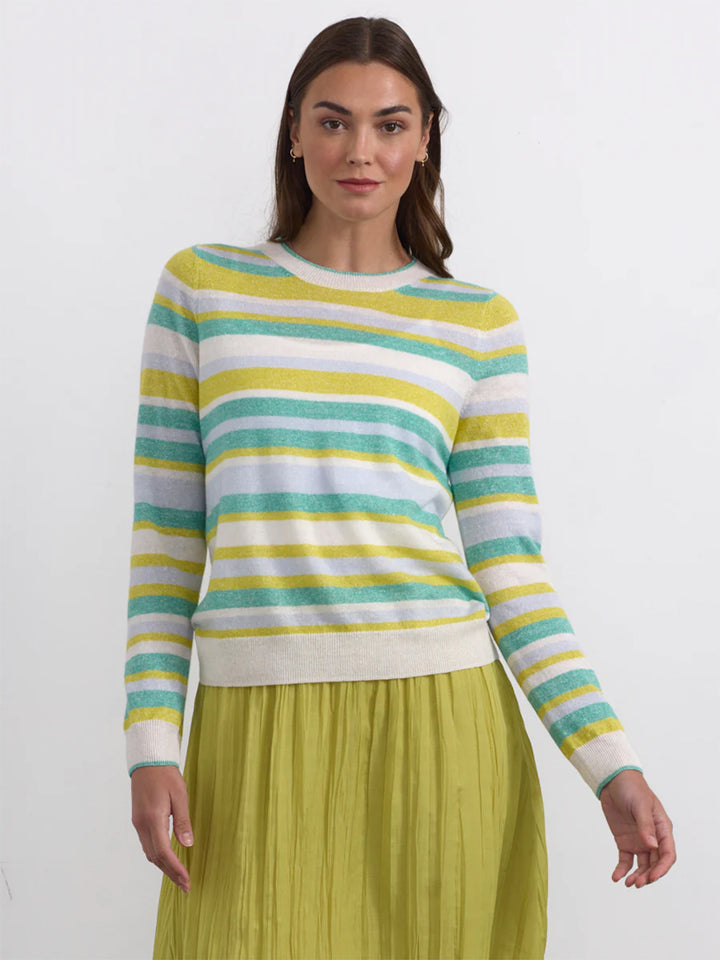 Stripe Crew Neck in Mint Stripe