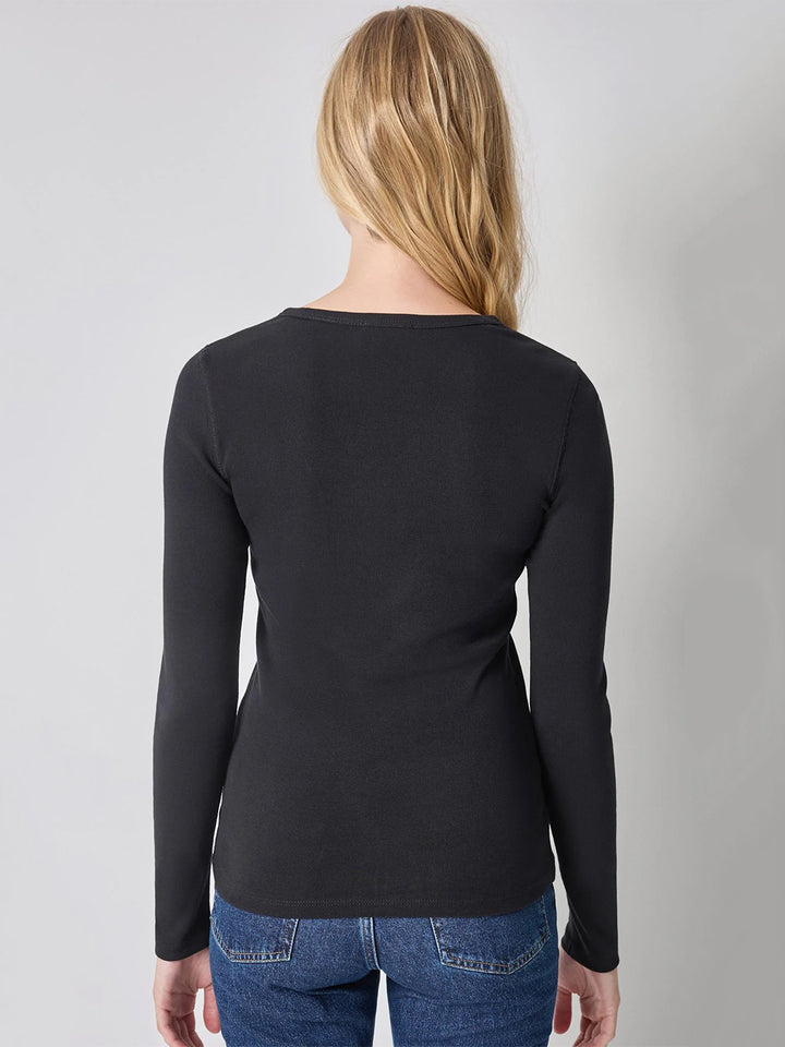 Long Sleeve Crew in Black