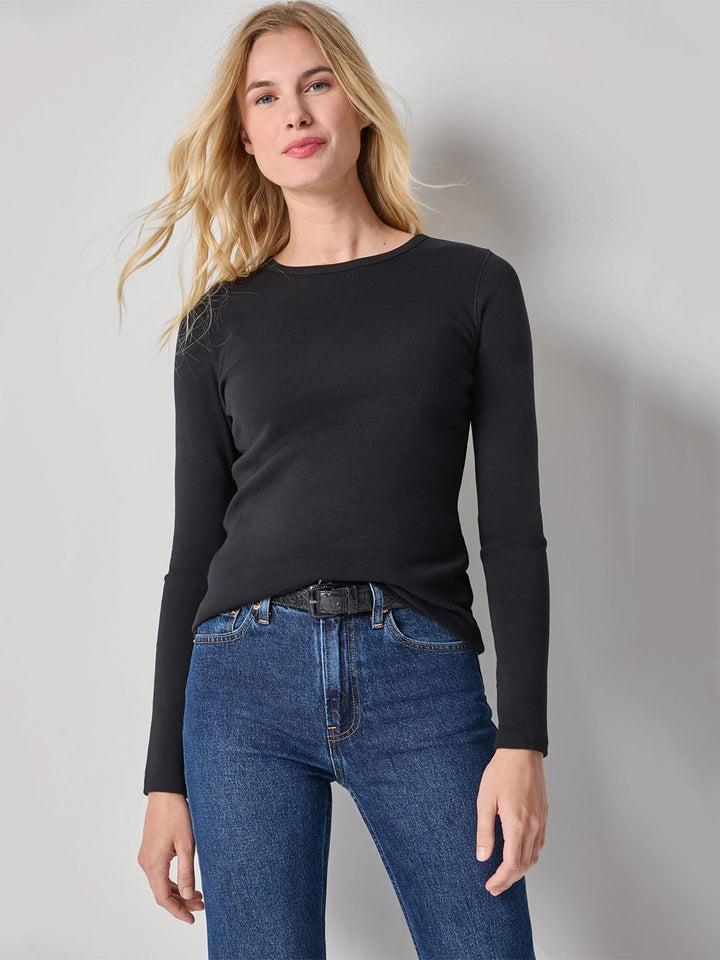 Long Sleeve Crew in Black