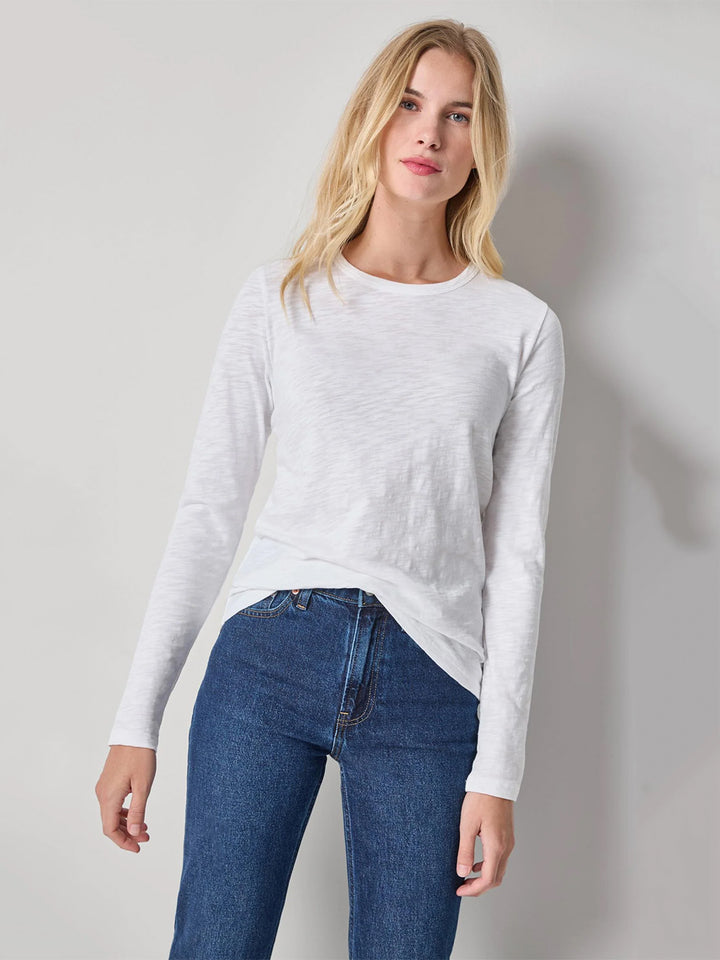 Long Sleeve Crewneck in White